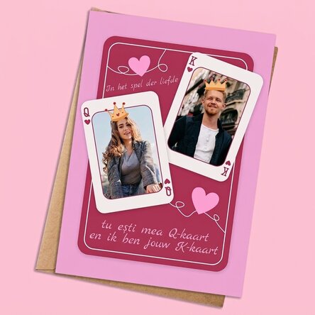 Gepersonaliseerde kaart met foto's en tekst - Koning en koningin