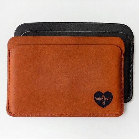 Portefeuille en cuir personnalisé avec une initiale - Cœur