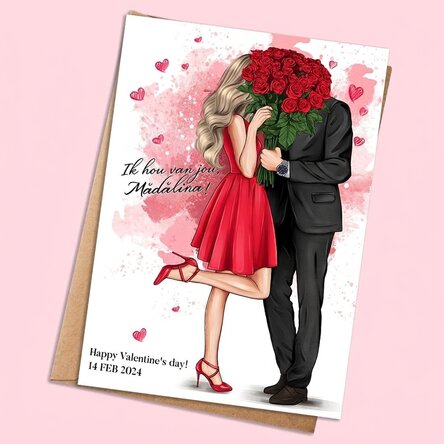 Gepersonaliseerde kaart met boodschap - In love