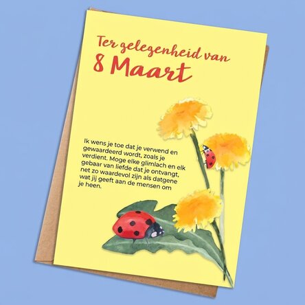 Gepersonaliseerde kaart met tekst - Lieveheersbeestjes