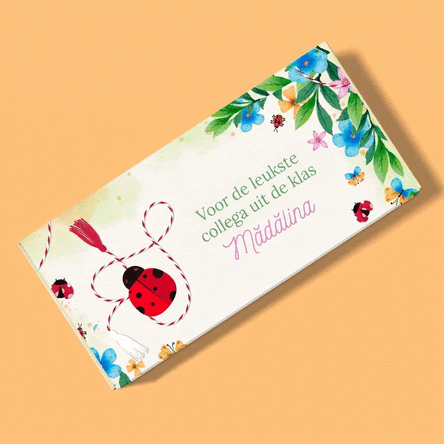 Chocolade met een persoonlijke naam en boodschap voor haar