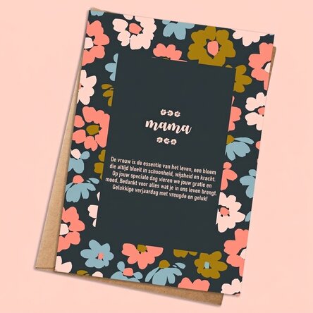 Gepersonaliseerde kaart met tekst - Schattige bloemen
