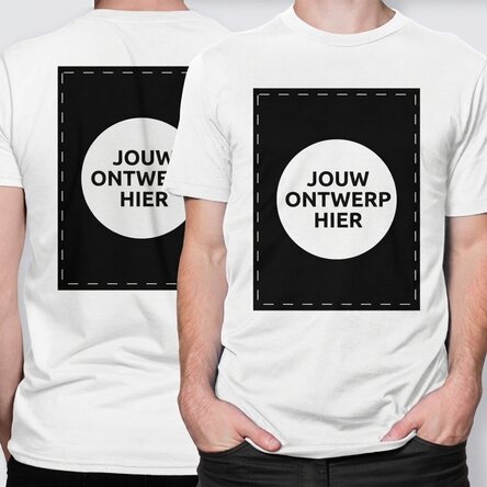 Katoenen T-shirt, gepersonaliseerd met jouw ontwerp aan beide kanten