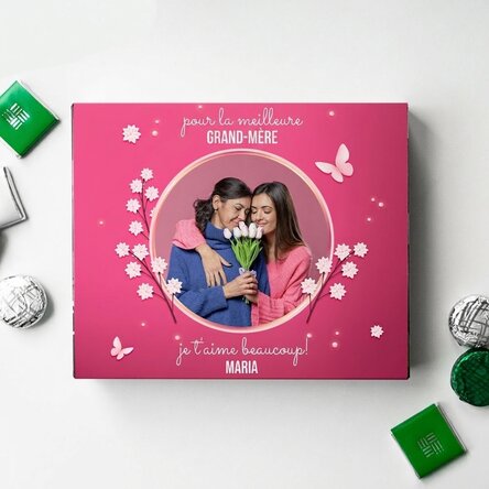 Boîte de bonbons personnalisée avec photo et texte - Joyeux printemps