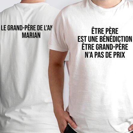 T-shirt en coton personnalisé avec un texte au recto et au verso