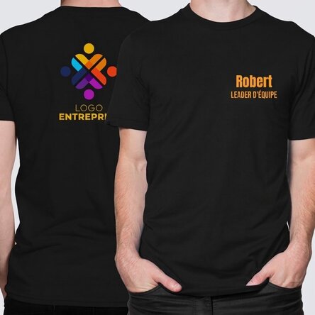 T-shirt en coton personnalisé avec texte et logo recto-verso
