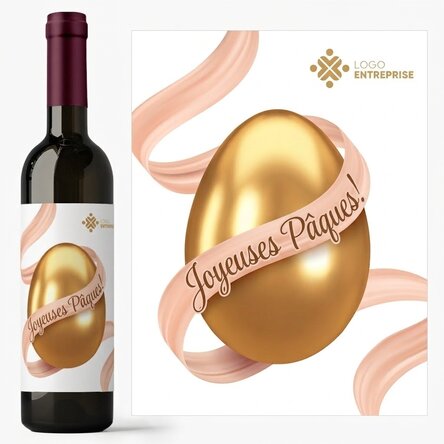 Vin personnalisé avec logo - Joyeuses Pâques