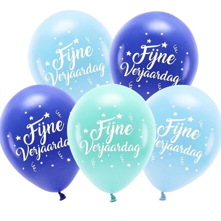 Set van 5 ballonnen - Birthday Blue