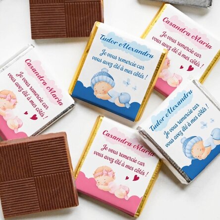 Mini-chocolat personnalisé pour un baptême - Bébé