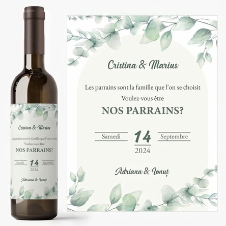 Vin personnalisé avec un message - Pour les parrains et marraines