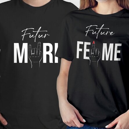 T-shirt en coton personnalisé avec un message amusant pour les couples - L'annulaire