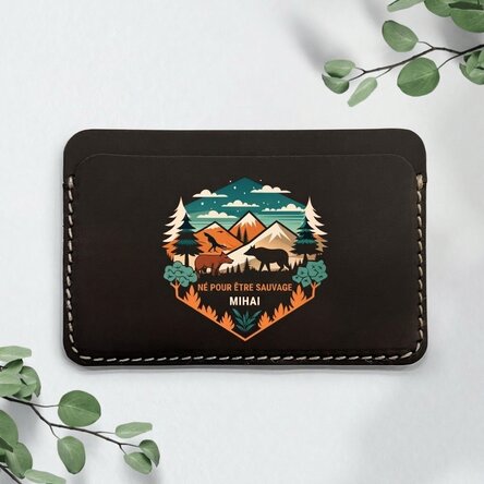 Portefeuille en cuir personnalisé, coloré et avec inscription - Wild