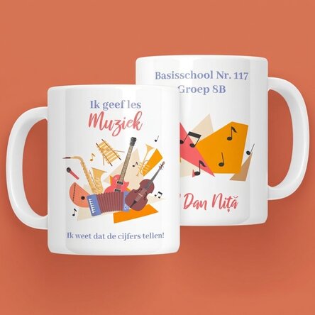 Gepersonaliseerde mok met tekst - Leraar muziekonderwijs