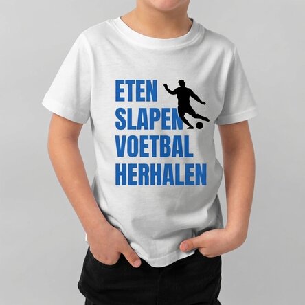 Katoenen T-shirt voor kinderen, gepersonaliseerd met tekst - Repeat
