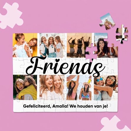 Gepersonaliseerde puzzel met 8 foto's en een boodschap