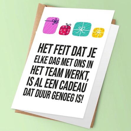 Gepersonaliseerde wenskaart met tekst - Wij zijn het cadeau