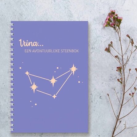 Gepersonaliseerd notitieboekje met tekst - Sterrenbeeld Steenbok