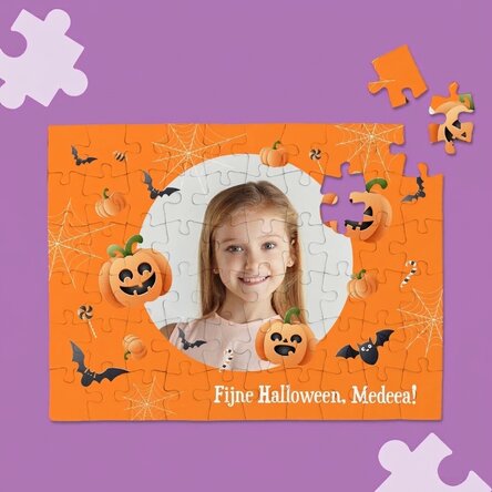 Gepersonaliseerde puzzel met een foto en een boodschap - Happy Halloween