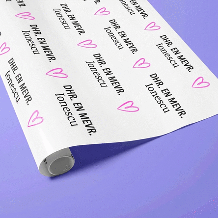 Gepersonaliseerd cadeaupapier met tekst - Mr. & Mrs.