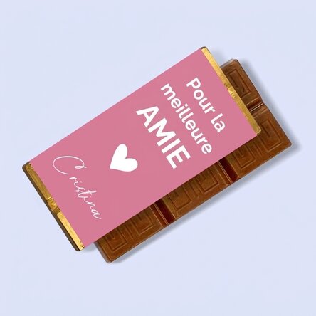 Mini-tablette de chocolat personnalisée avec un message de remerciement