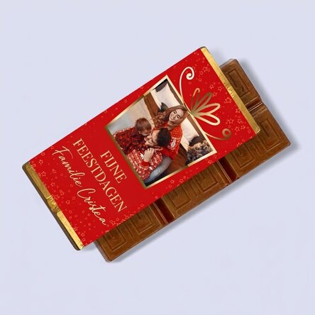 Mini-chocoladetabletje, gepersonaliseerd met een foto en een boodschap - Kerstcadeau