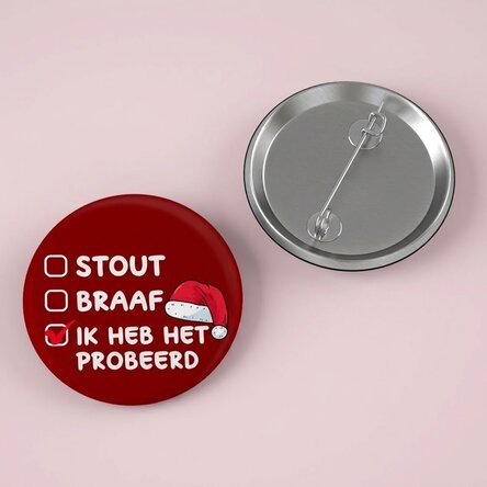 Gepersonaliseerde button met tekst - Naughty Christmas List