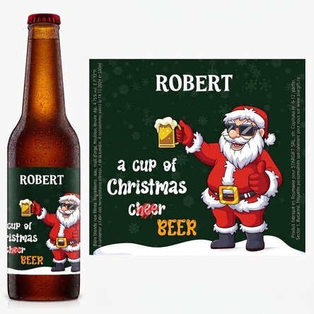 Bière personnalisée avec un texte - Bière de Noël