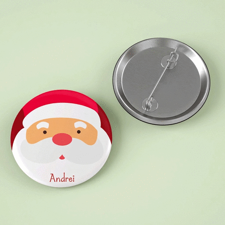Gepersonaliseerde button met naam - Kerstmis