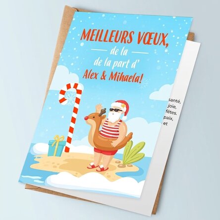 Carte de vœux personnalisée avec un message de Noël - Meilleurs vœux