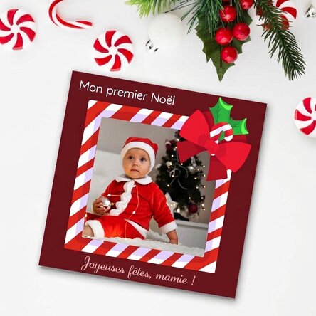 Aimant 10 x 10 personnalisé avec photo et texte - Joyeuses fêtes !