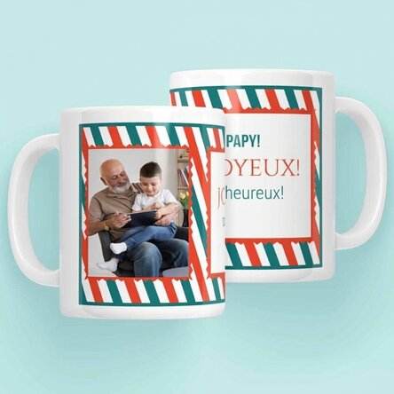 Tasse personnalisée avec un texte et une photo - Joyeux Noël !