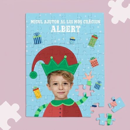 Gepersonaliseerde puzzel met een foto en tekst - Kerstman's helper