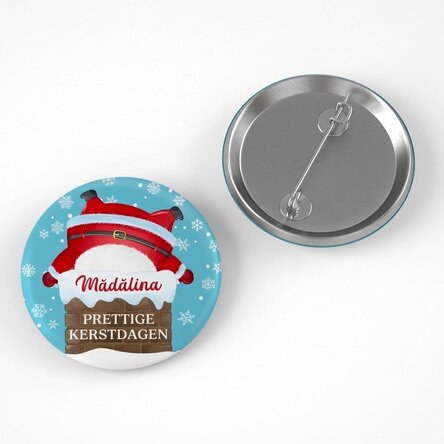 Gepersonaliseerde button met tekst - Santa