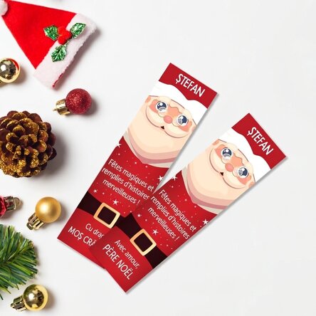 Marque-page personnalisé avec inscription : « Avec toute mon affection, le Père Noël »