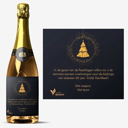 Mousserende wijn met eigen logo en boodschap - Gold