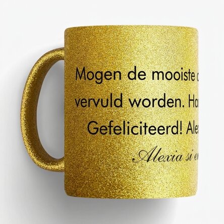 Gepersonaliseerde mok met tekst