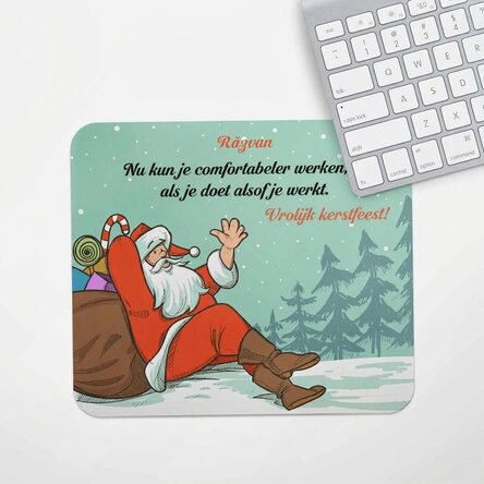 Gepersonaliseerde muismat met tekst - Vrolijk Kerstfeest!