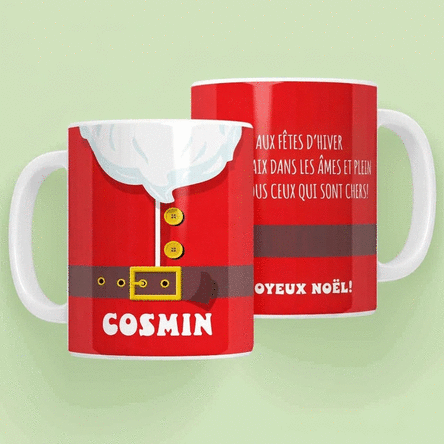Tasse personnalisée avec message - Tasse du Père Noël