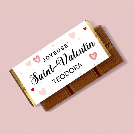 Mini-tablette de chocolat personnalisée avec un message - Saint-Valentin