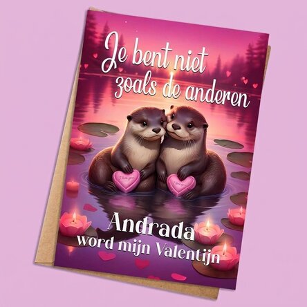 Gepersonaliseerde kaart met tekst - Not like otters