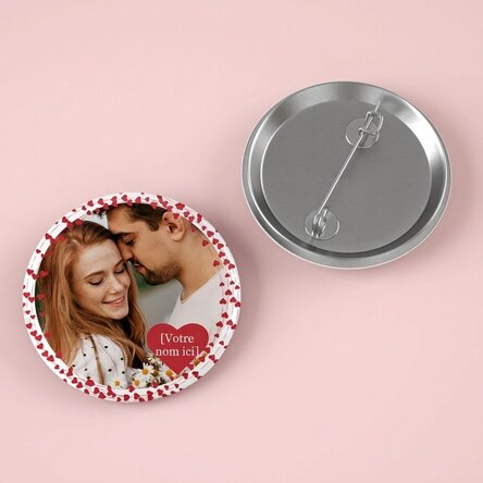 Badge personnalisé avec texte et photo - Love