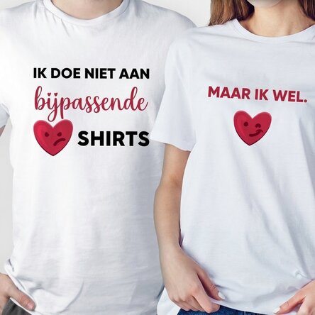 Op maat gemaakt katoenen T-shirt met tekst - Matching shirts