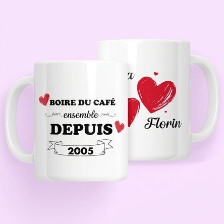 Tasse personnalisée avec inscription - « Drinking together »
