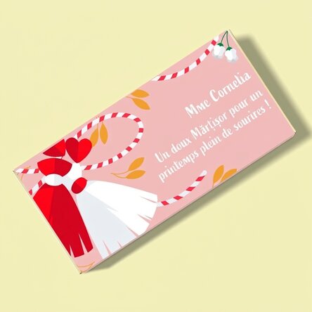 Chocolat personnalisé avec un message - Un martisor tout en douceur
