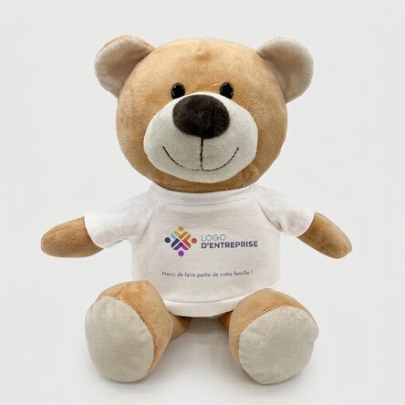 Plus : un ours en peluche personnalisé avec un logo et un texte