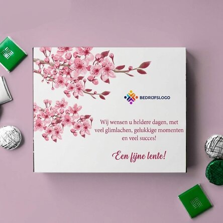 Gepersonaliseerde bonbonnière met logo en tekst - Lente