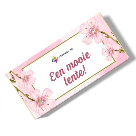 Chocolade op maat met boodschap en logo - Lente