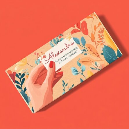 Chocolade met een persoonlijk bericht - Lentebericht