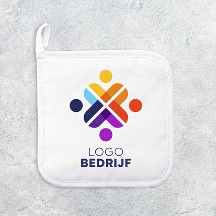 Gepersonaliseerde houder voor hete potten met logo