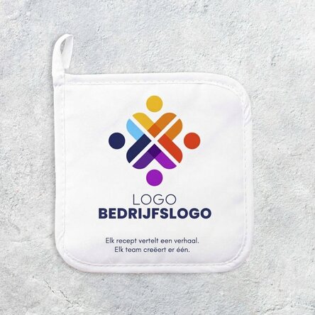 Gepersonaliseerde onderzetter voor hete pannen met logo en tekst